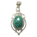 Turquoise Pendant Blue Mirror Gem Sterling Silver