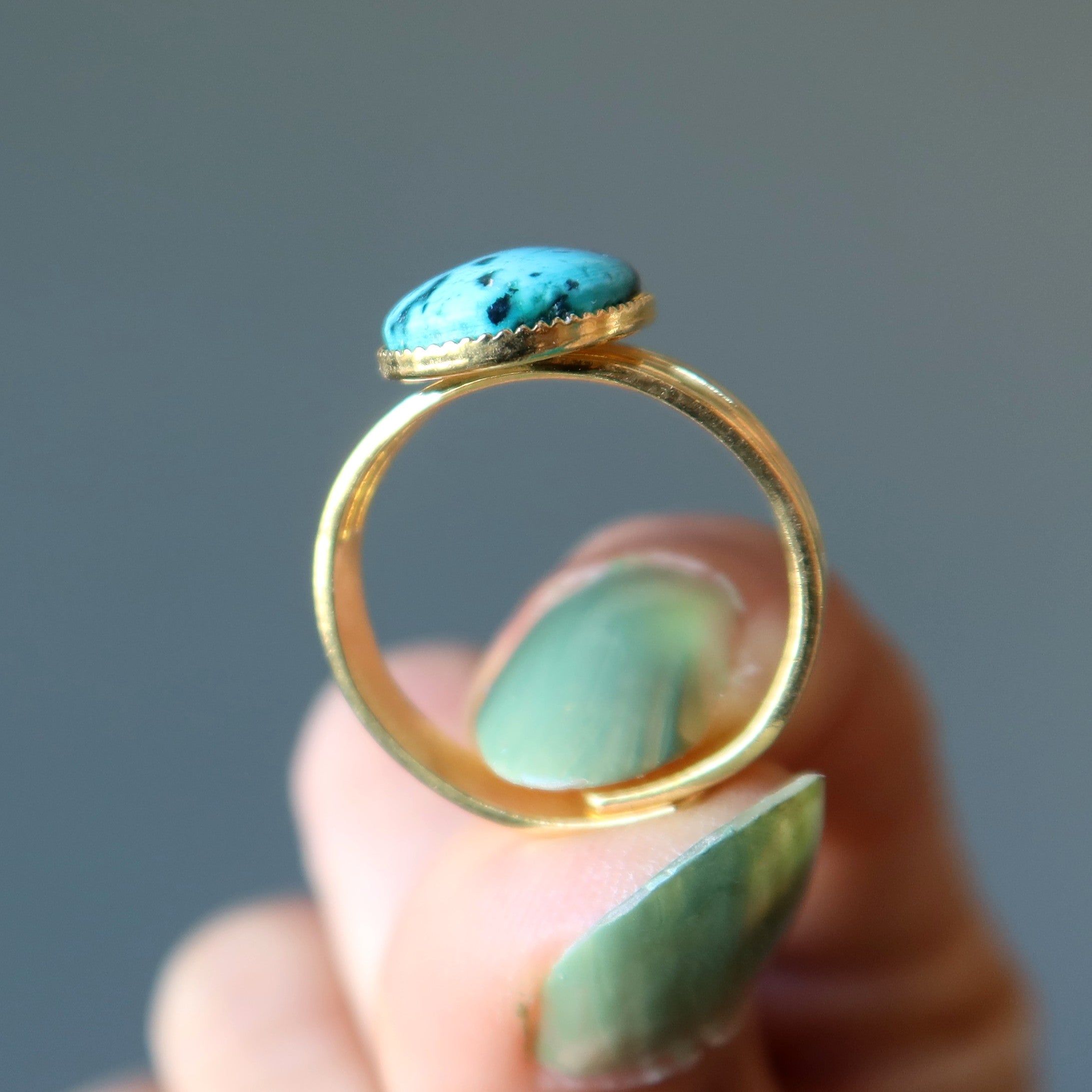 Türkis Ring Auge des Geistes Gold Verstellbar