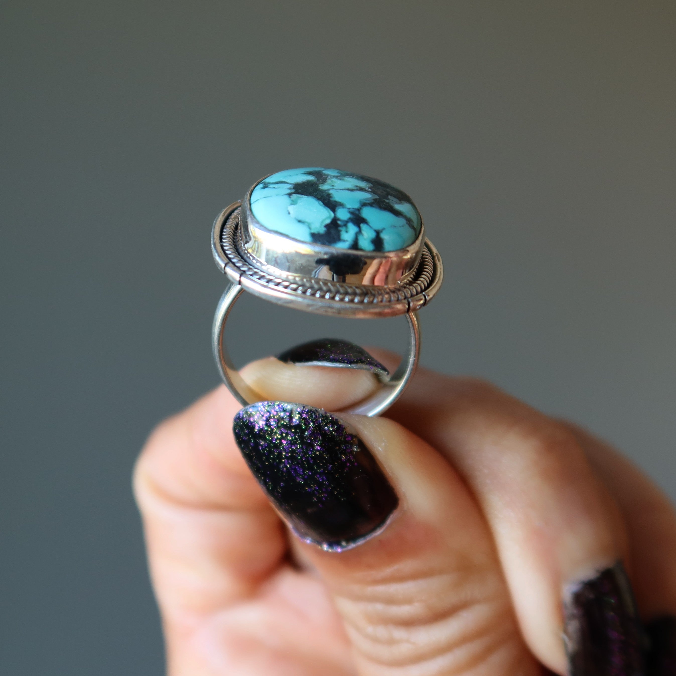 Türkis Ring Himmel der Einheit Sterlingsilber Größe 7.5