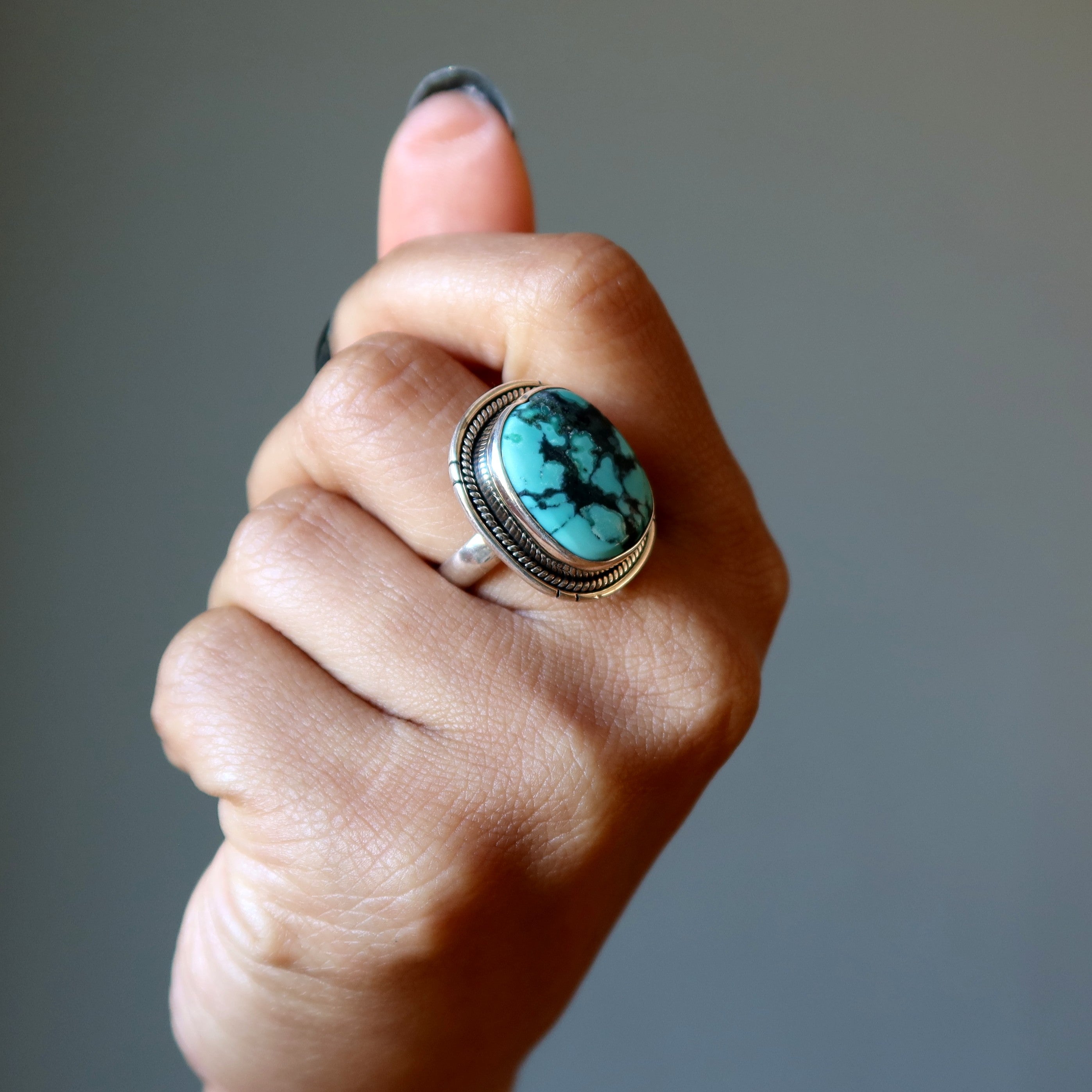 Türkis Ring Himmel der Einheit Sterlingsilber Größe 7.5
