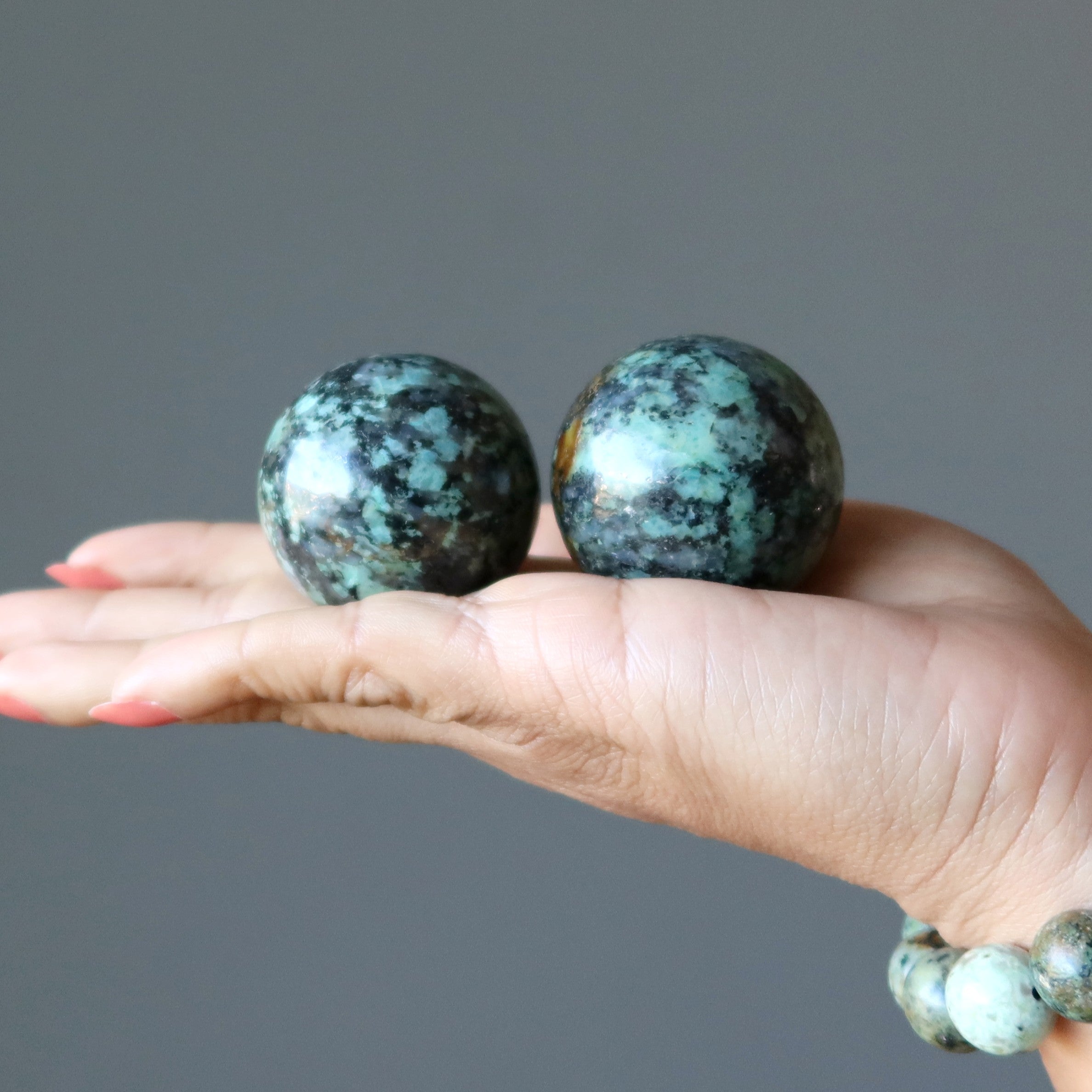 African Turquoise Sphere Exotic Jasper Crystal Ball