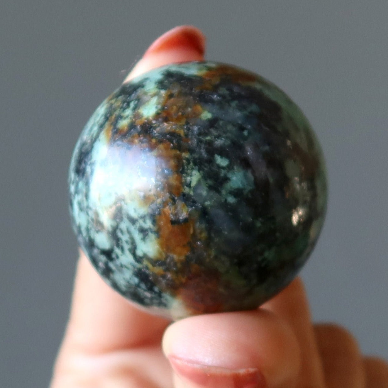 African Turquoise Sphere Exotic Jasper Crystal Ball