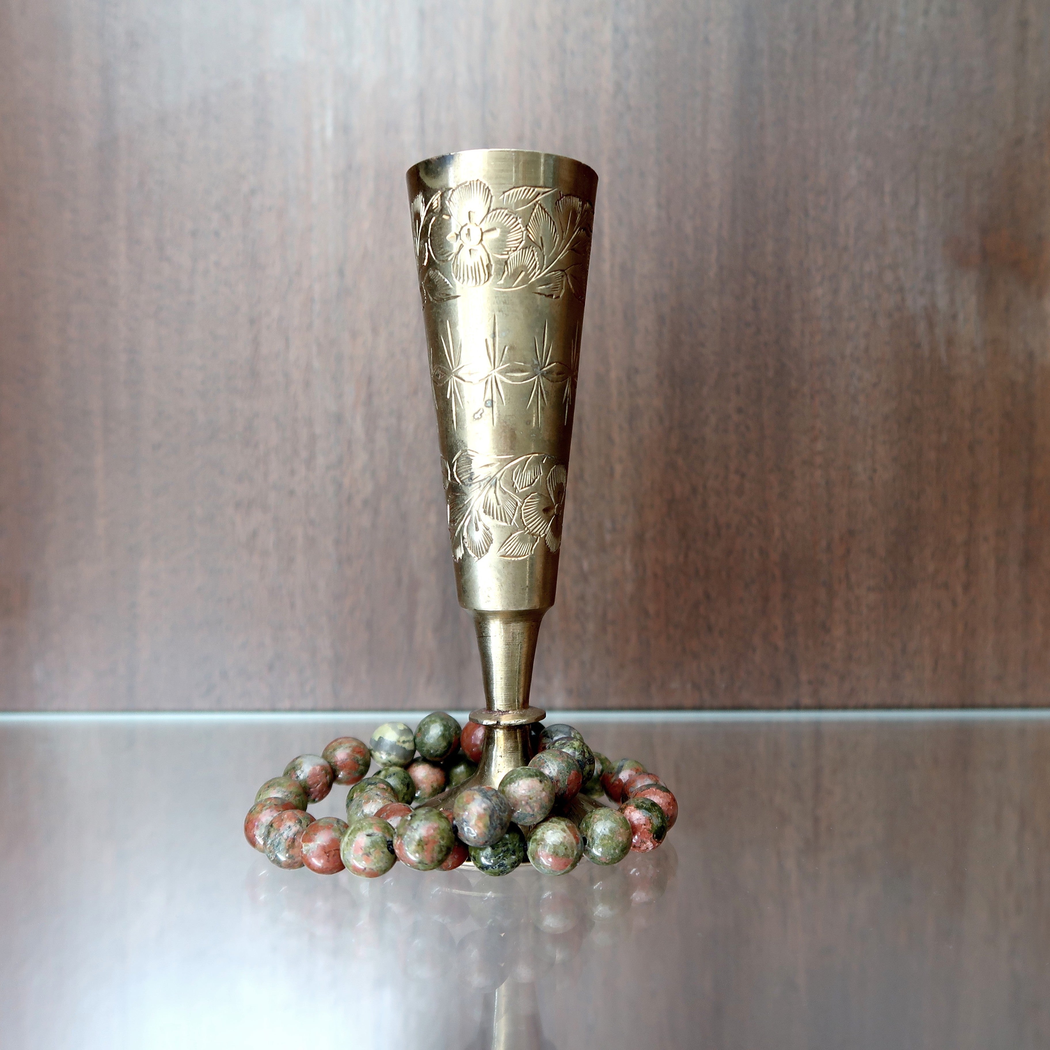 Unakite Bracelet Pink Green Creative Artist Crystal