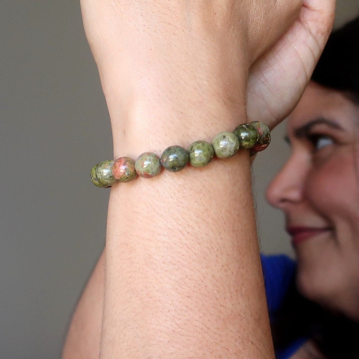 Unakit-Armband Rosa Grün Kreativ Künstler Kristall