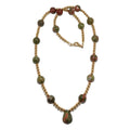 Collier en unakite Pierre de créateur pour rêveur Perles en laiton
