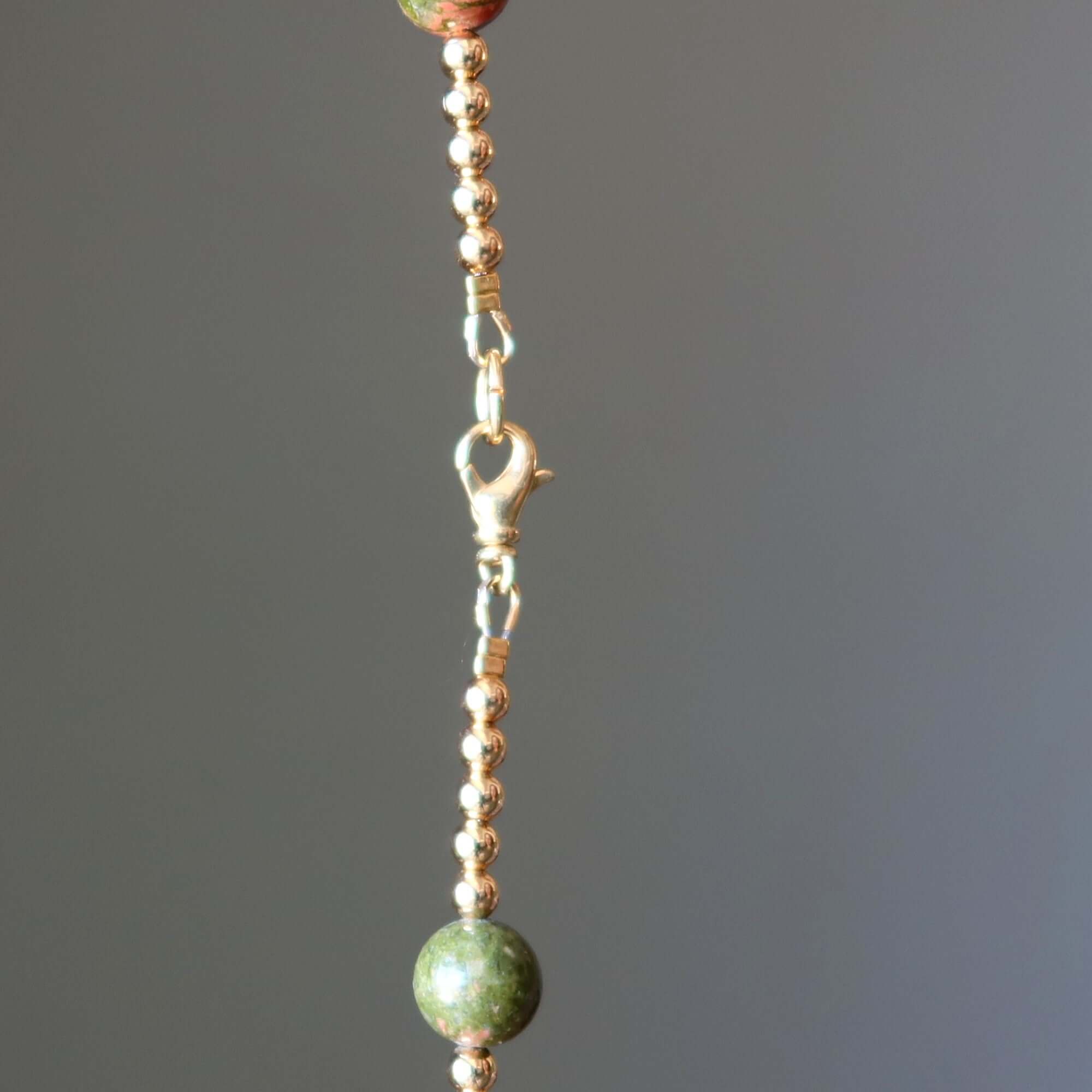 Collier en unakite Pierre de créateur pour rêveur Perles en laiton