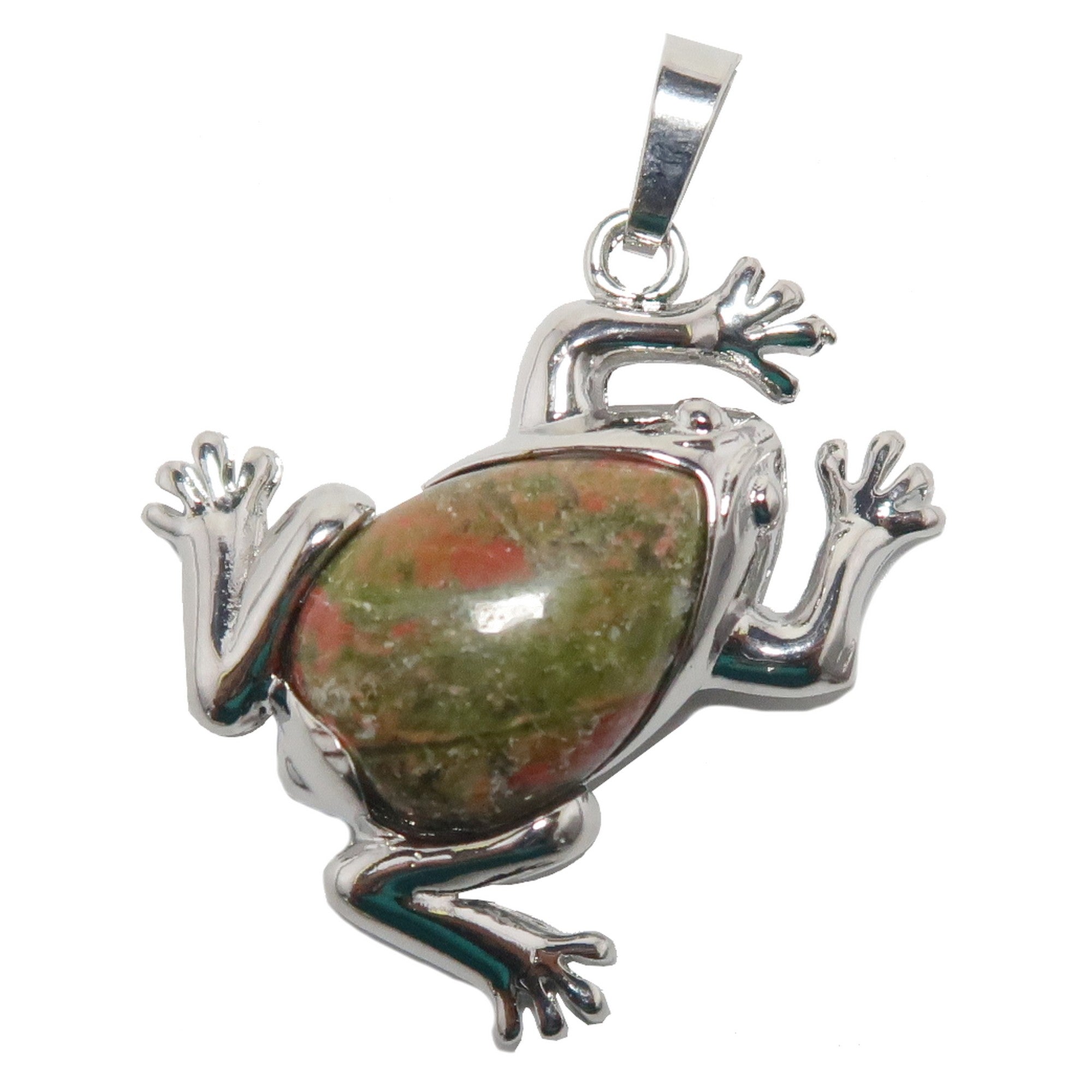 Unakite Pendant Frog Skip 'n Hop Gemstone Silver