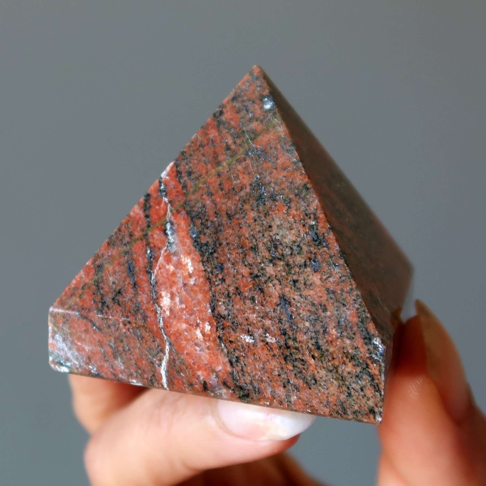 Unakite Pyramid Supreme Source Stone Orange Crystal