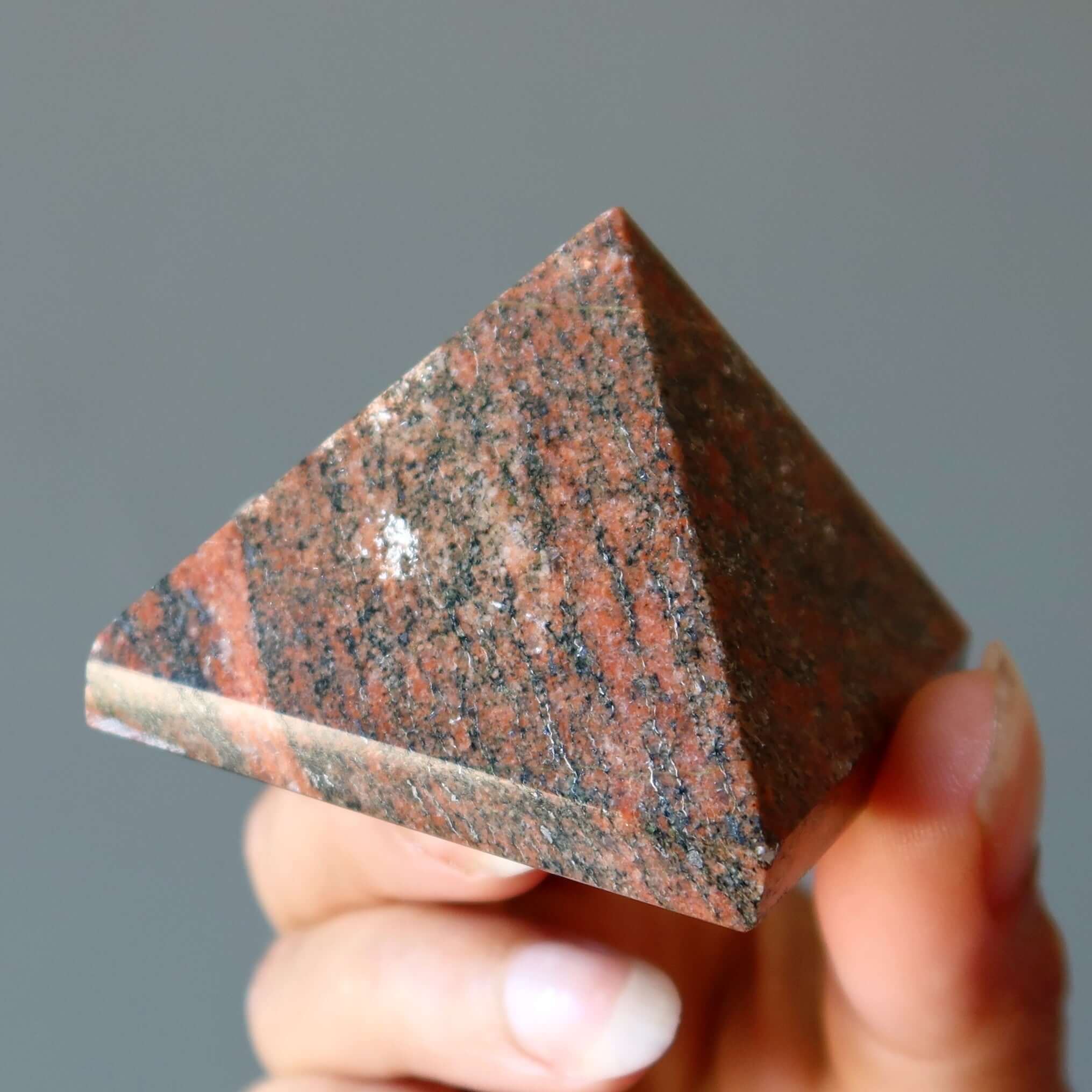 Unakite Pyramid Supreme Source Stone Orange Crystal