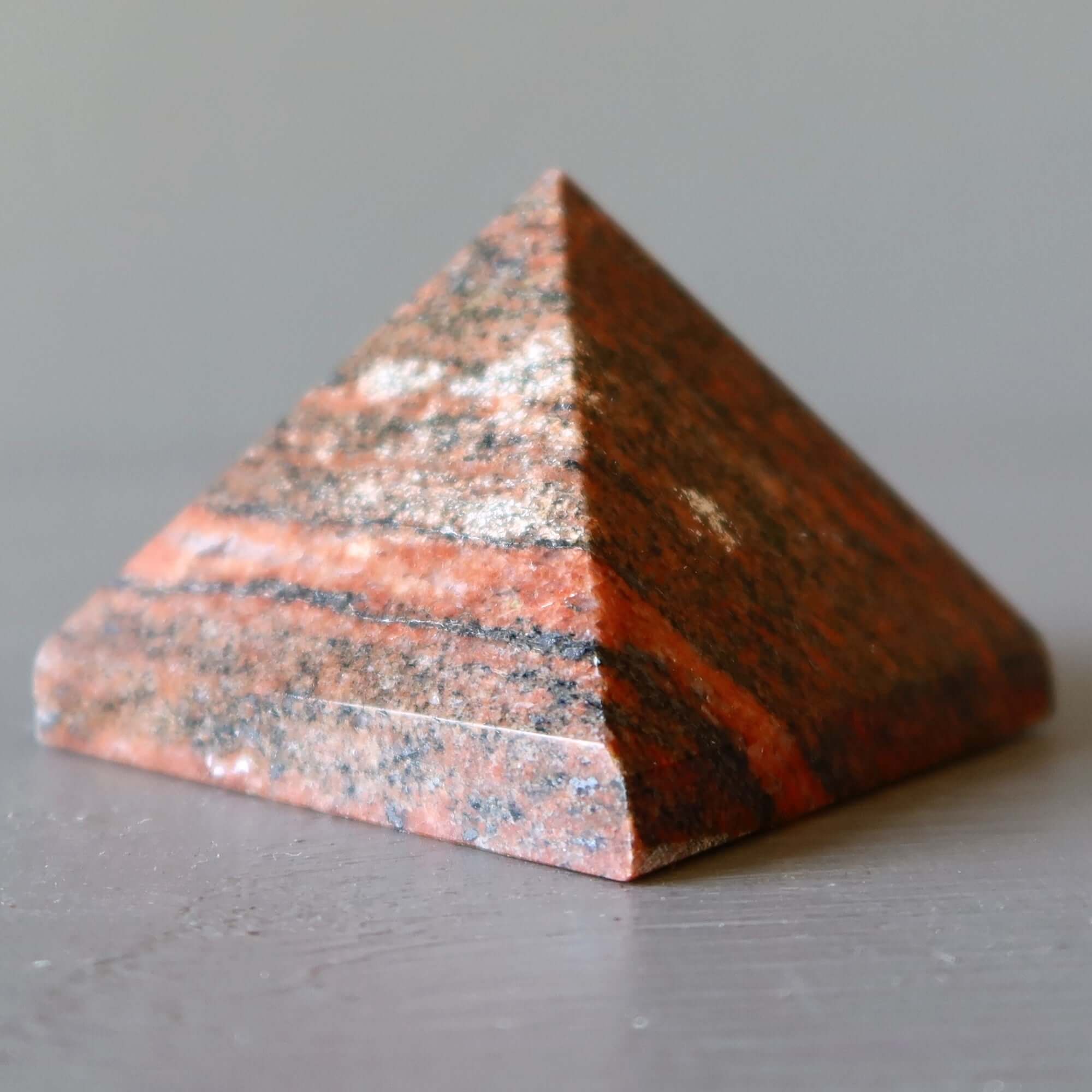 Unakite Pyramid Supreme Source Stone Orange Crystal