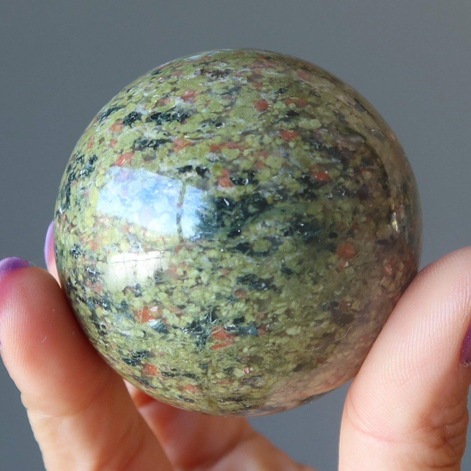 Unakite Sphere Lovely Artist Creative Energy Crystal Ball