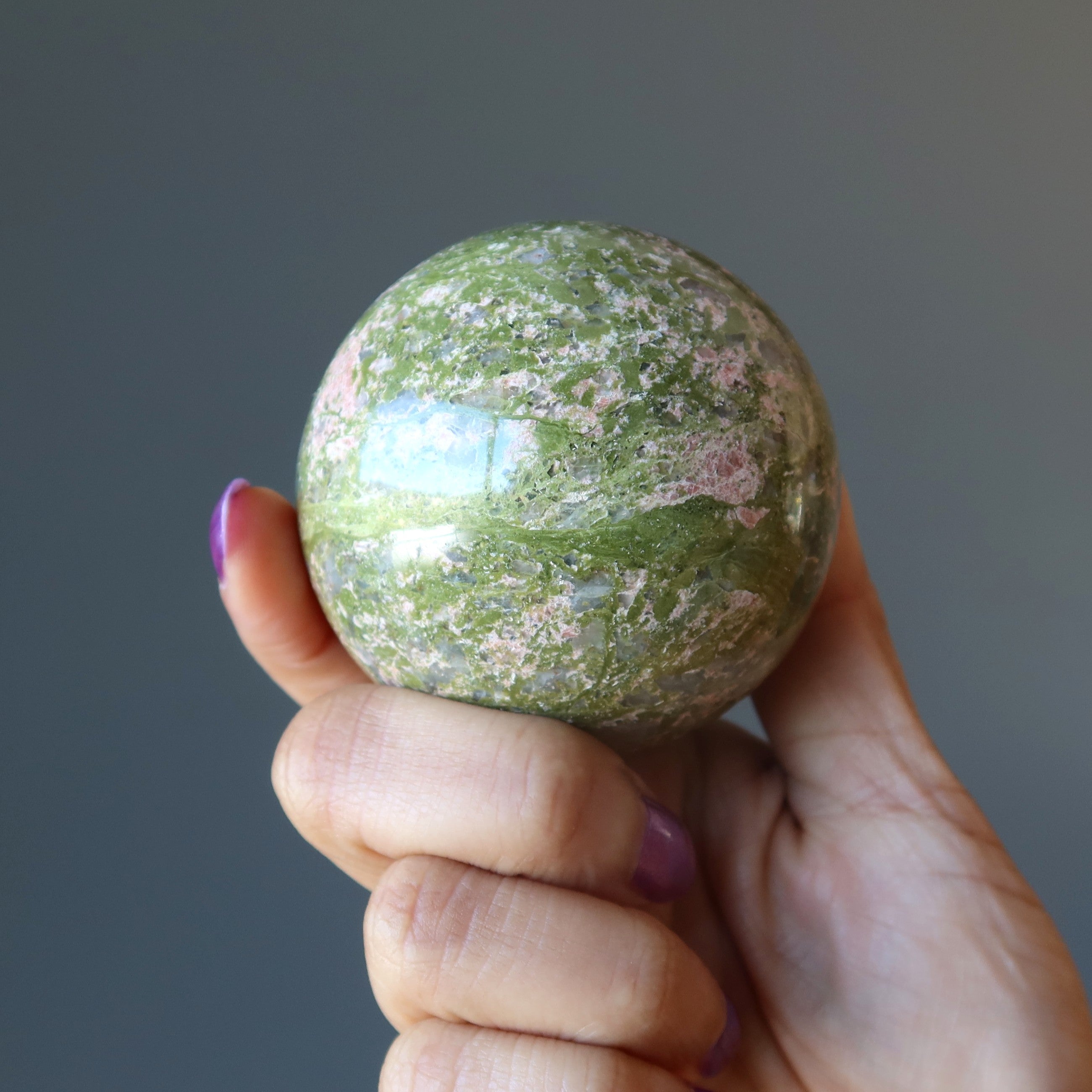 Unakite Sphere Lovely Artist Creative Energy Crystal Ball