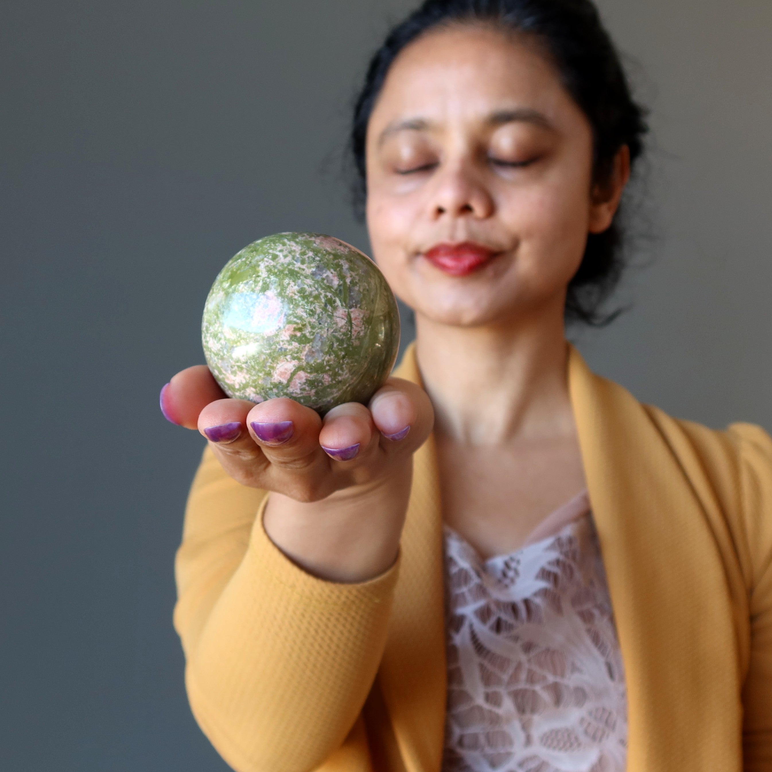 Unakite Sphere Lovely Artist Creative Energy Crystal Ball