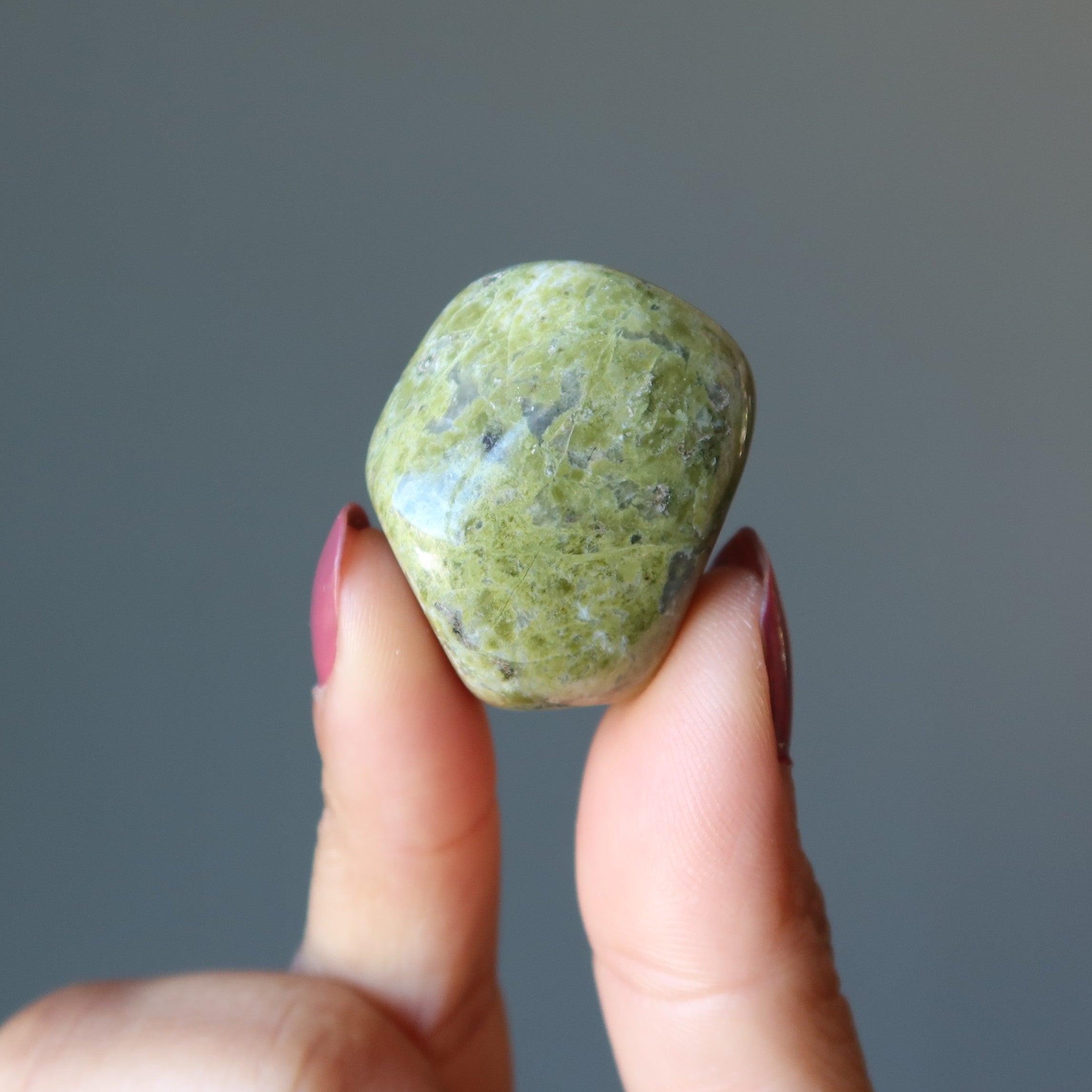 Cristal de création en pierre roulée d'unakite