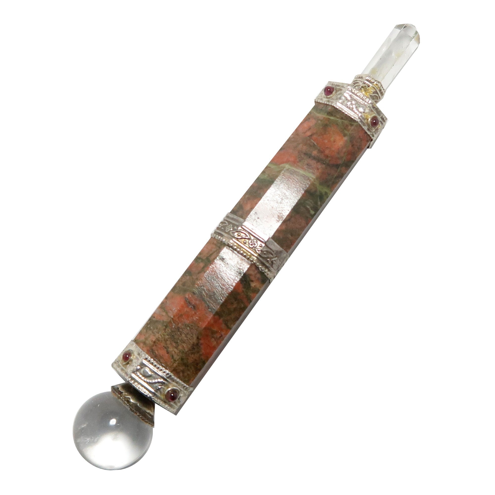 Unakite Aura Wand Love Creation Crystal Energy Tool 6 Inch