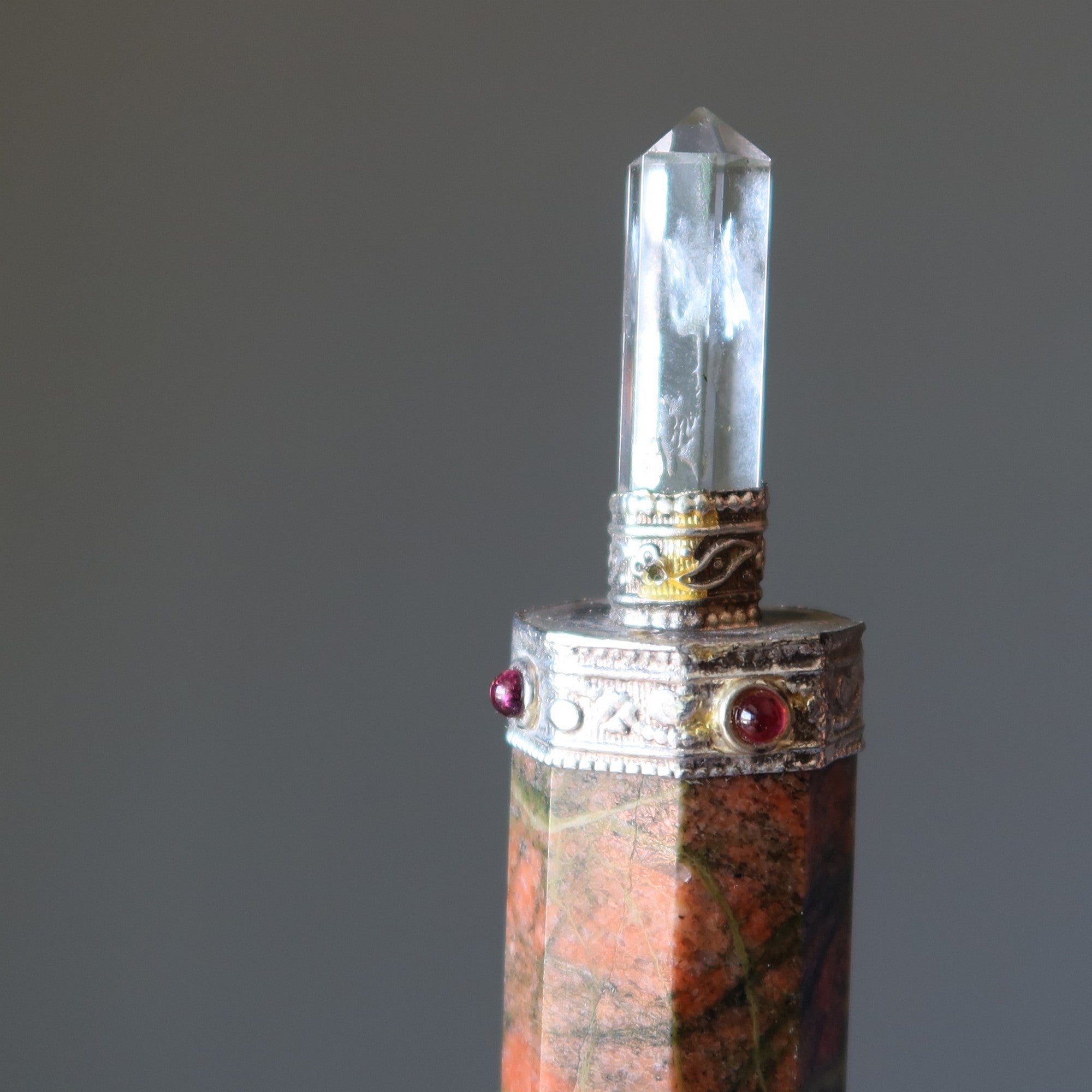 Unakite Aura Wand Love Creation Crystal Energy Tool 6 Inch
