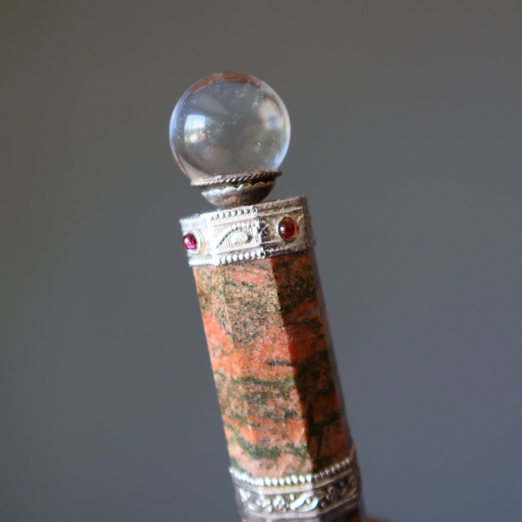 Unakite Aura Wand Love Creation Crystal Energy Tool 6 Inch