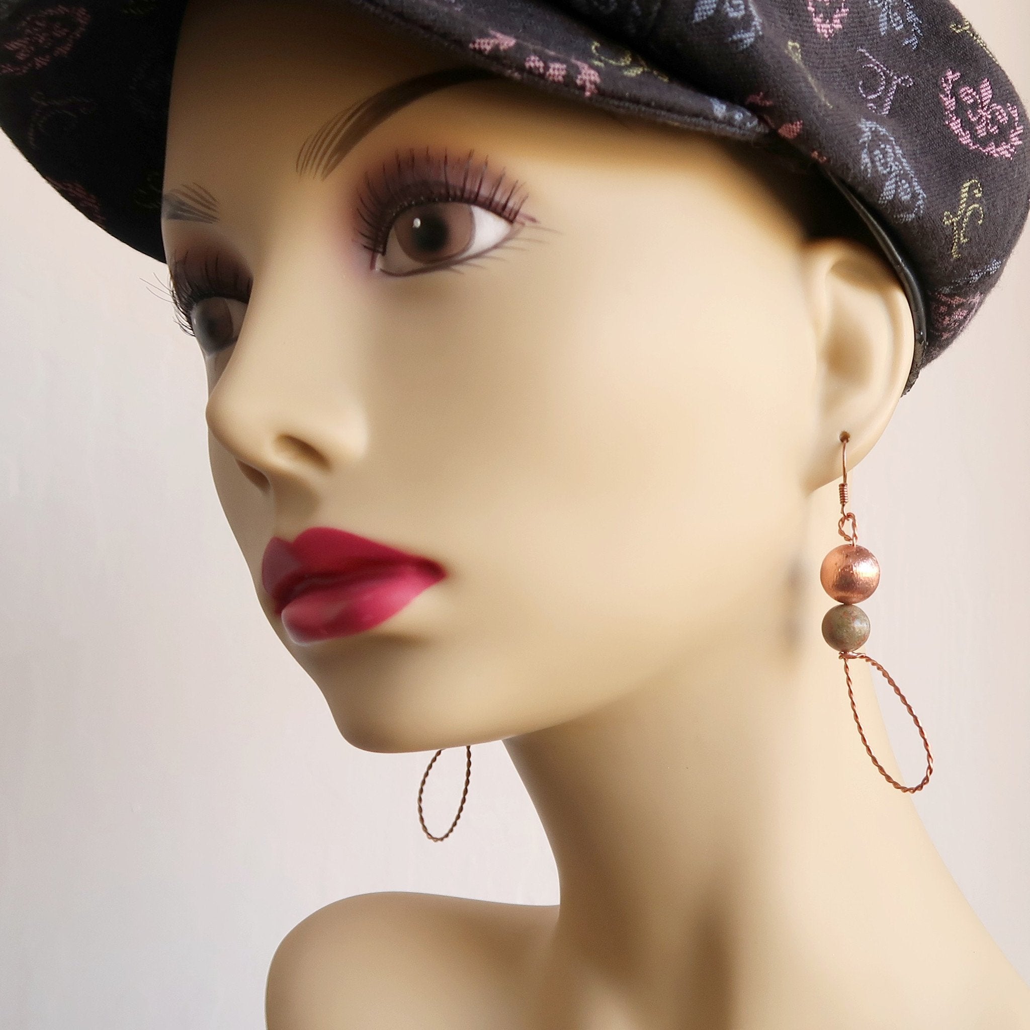 Unakit Ohrringe Twist of Fate Designer Statement Kupfer Loops