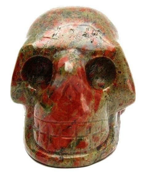 Unakite Skull Psychic Communication Natural Crystal Carving