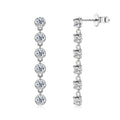 Boucles d'oreilles pendantes en moissanite ronde VVS1 D, argent sterling 925, cadeau de mariage
