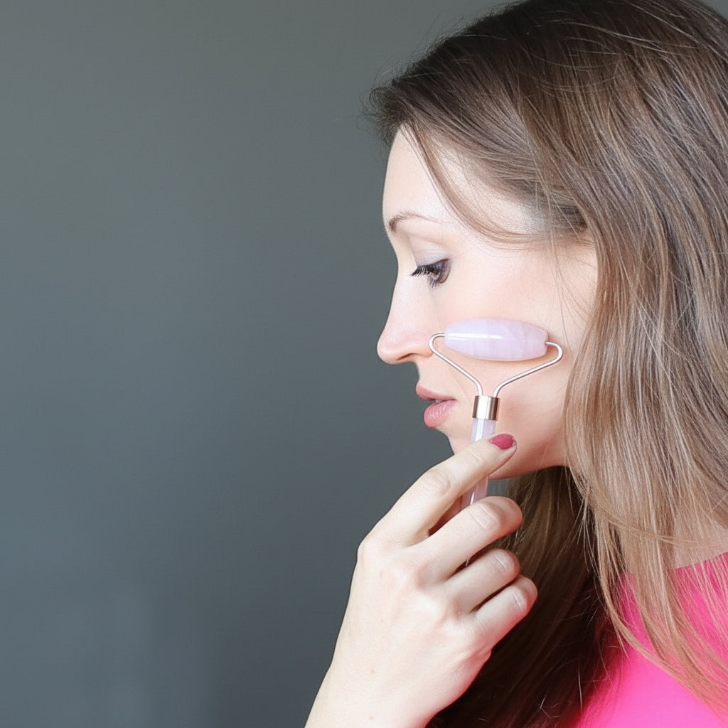 Rose Quartz Facial Roller Wand Self-Care Beauty