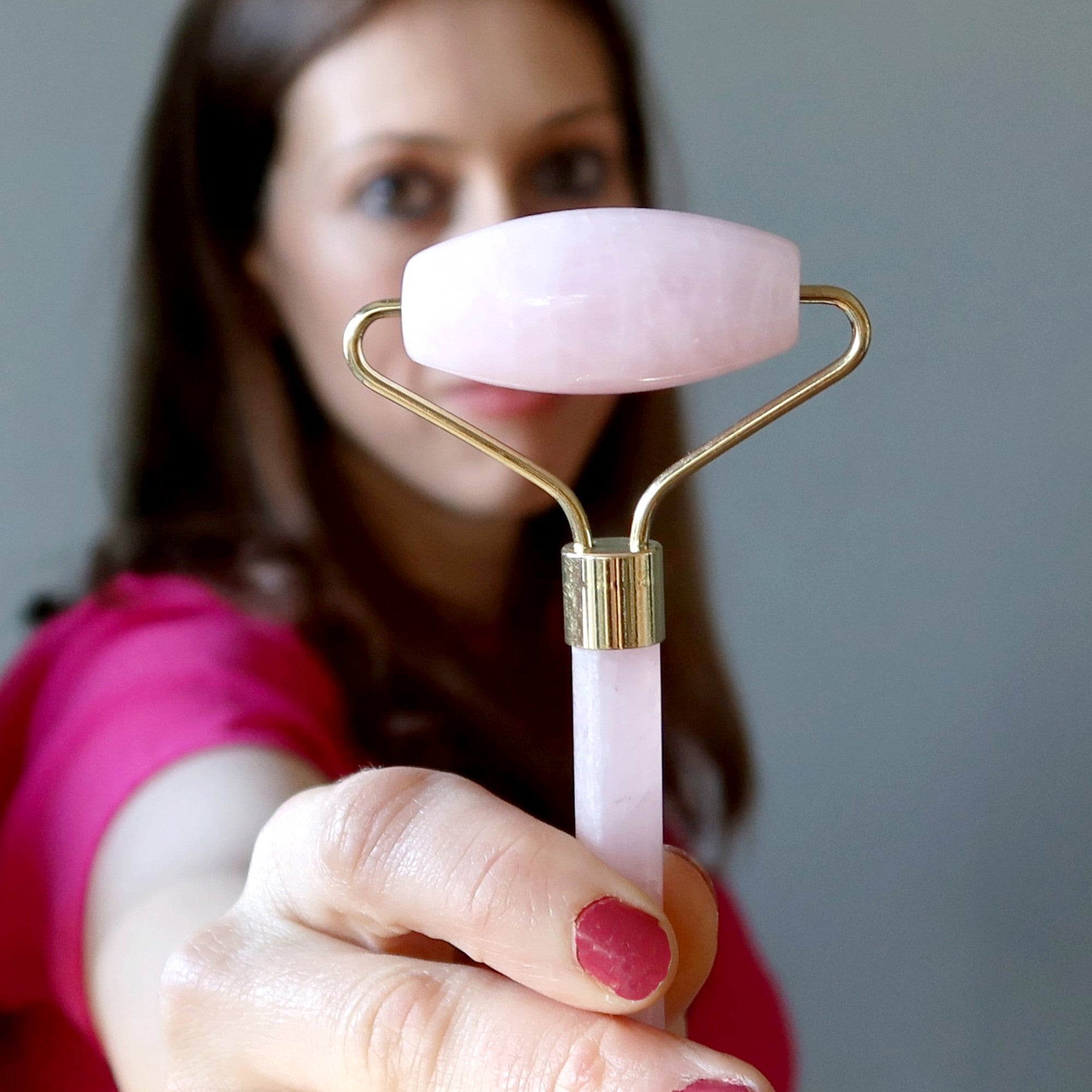 Rose Quartz Facial Roller Wand Self-Care Beauty