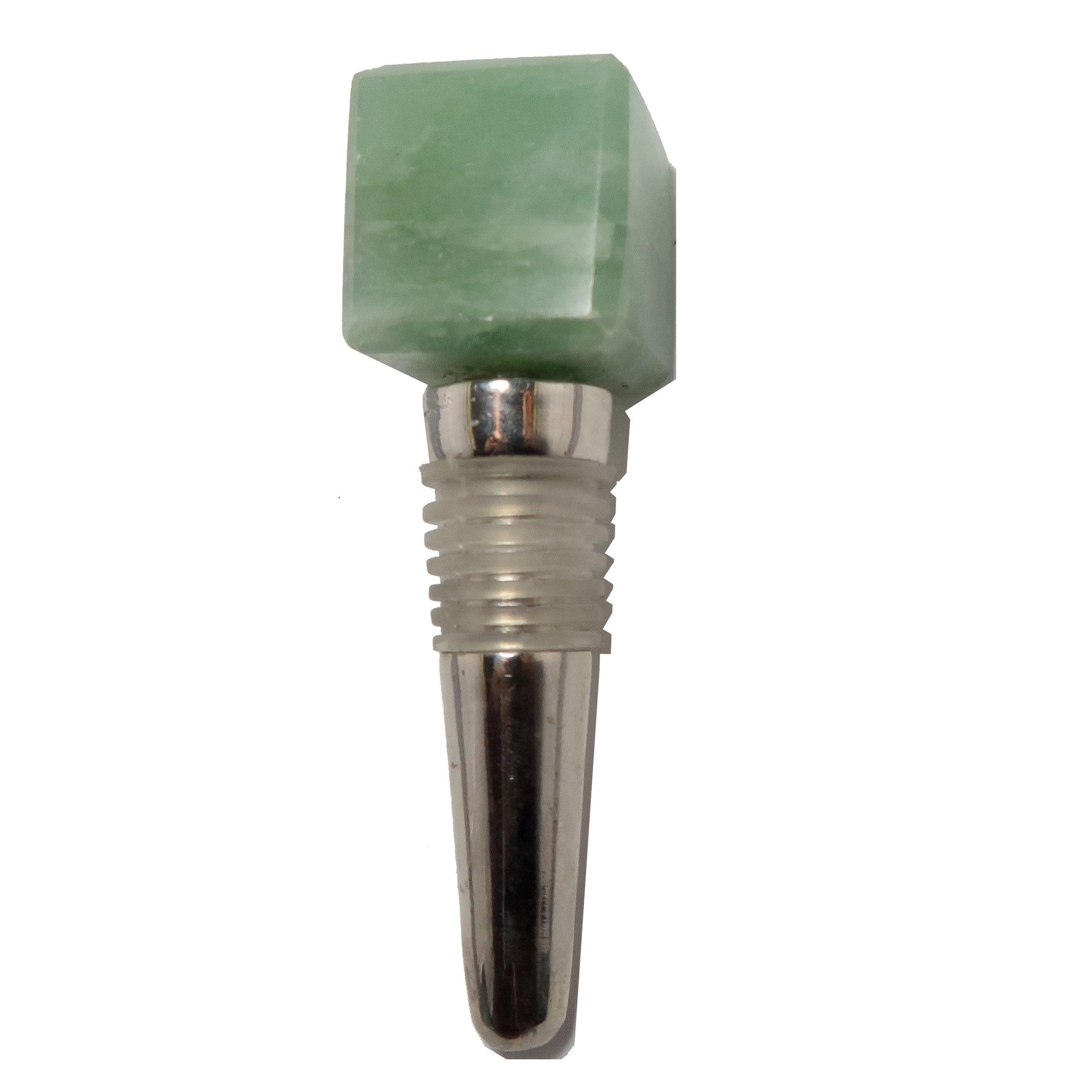 Ensemble de 3 bouchons de bouteille en cristal pour vin, soirée, cube, cadeau, aventurine, calcite, unakite
