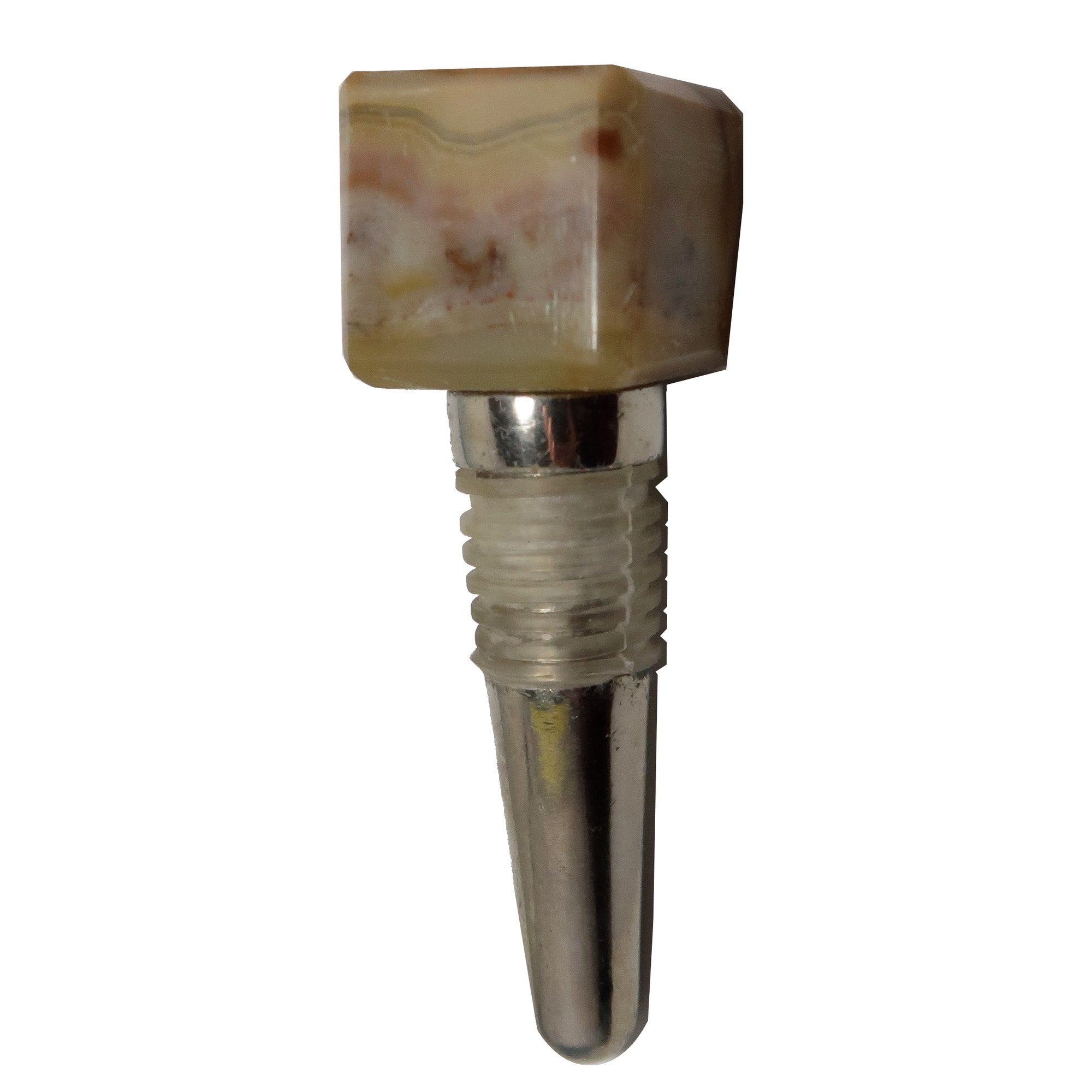 Ensemble de 3 bouchons de bouteille en cristal pour vin, soirée, cube, cadeau, aventurine, calcite, unakite