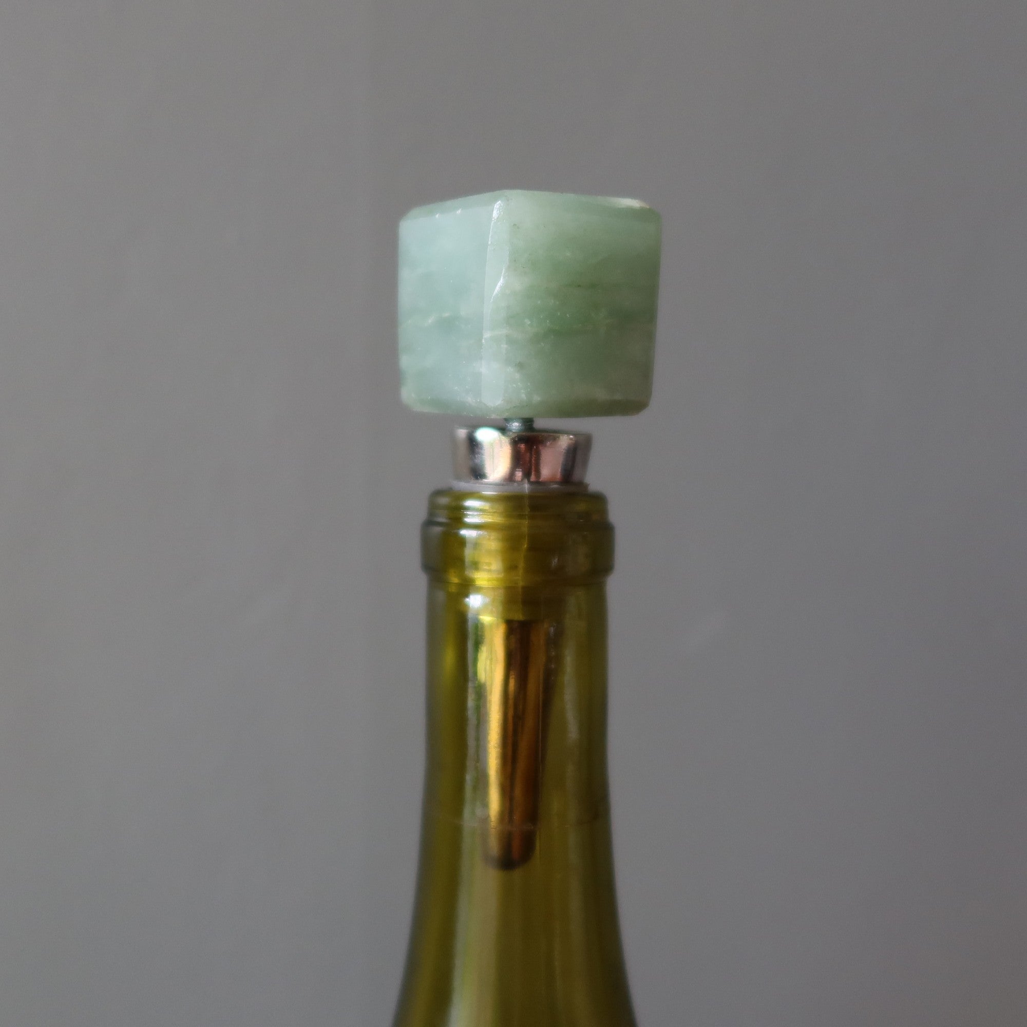 Ensemble de 3 bouchons de bouteille en cristal pour vin, soirée, cube, cadeau, aventurine, calcite, unakite