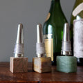 Ensemble de 3 bouchons de bouteille en cristal pour vin, soirée, cube, cadeau, aventurine, calcite, unakite