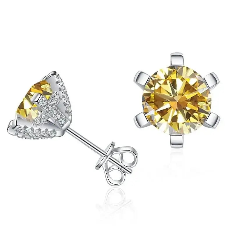 1ct D VVS Moissanite Stud Earrings 925 Sterling Silver 3EX Cut Women Daily