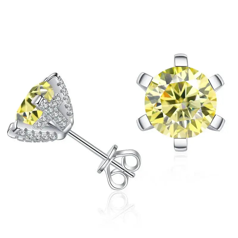 1ct D VVS Moissanite Stud Earrings 925 Sterling Silver 3EX Cut Women Daily