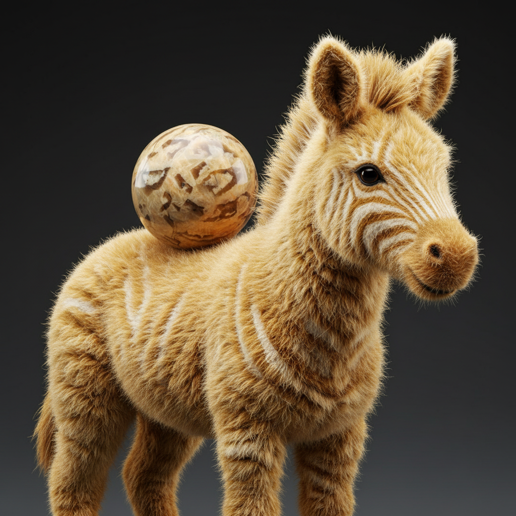 Sphère de pierre de lune zébrée dorée, boule de cristal esprit animal